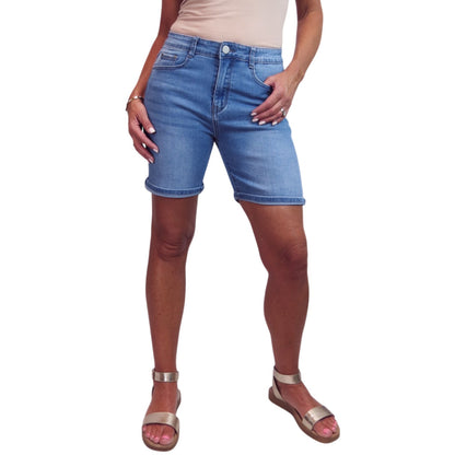Women's Long Stretch Denim Shorts