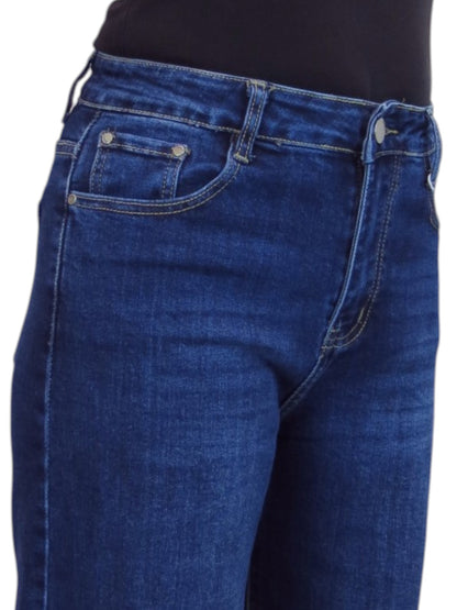 Womens Wide Straight Leg Jeans Blue
