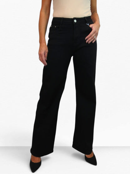 Womens Wide Straight Leg Jeans Black