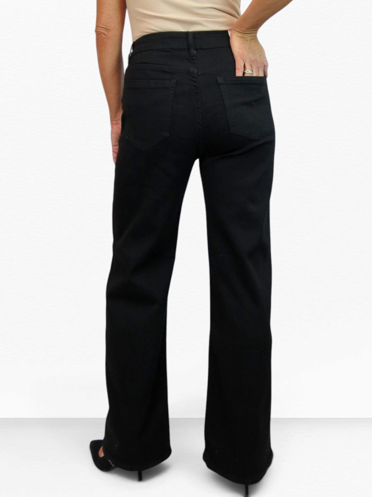 Womens Wide Straight Leg Jeans Black