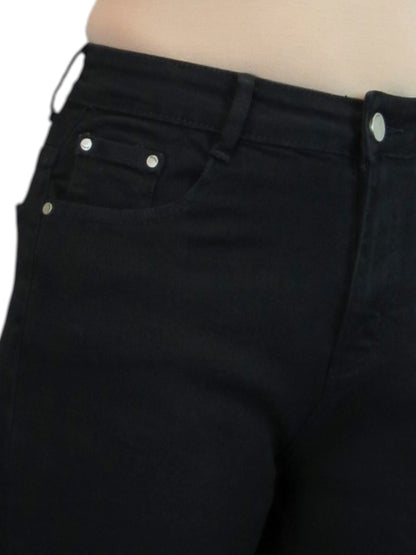 Womens Wide Straight Leg Jeans Black