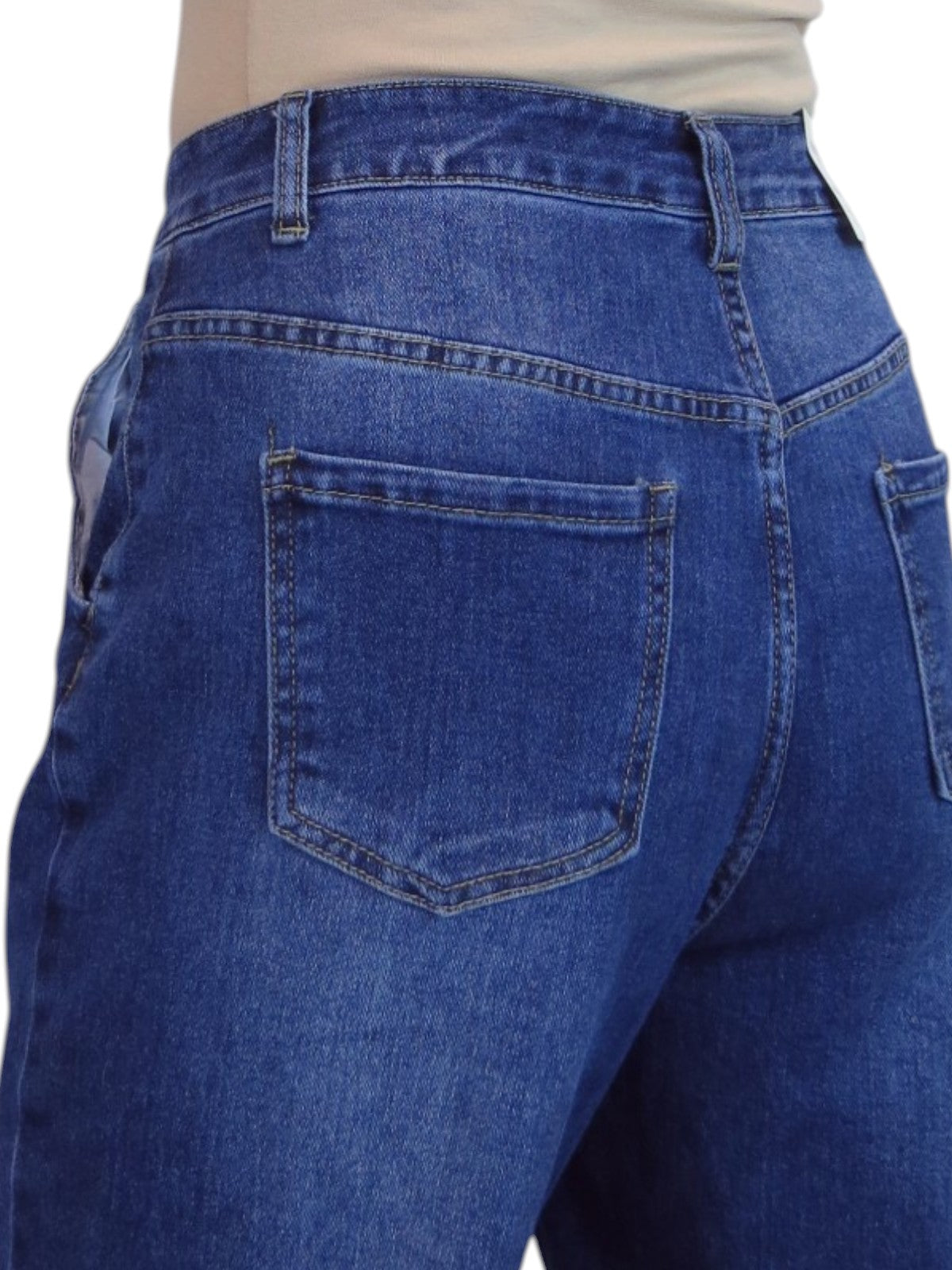 Womens Denim Balloon Barrel Leg Jeans Blue