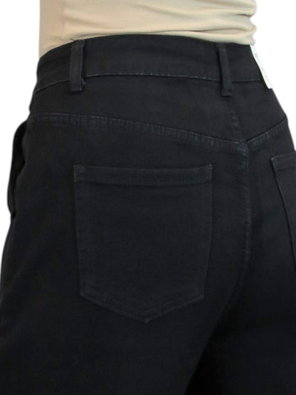 Womens Denim Balloon Barrel Leg Jeans Black