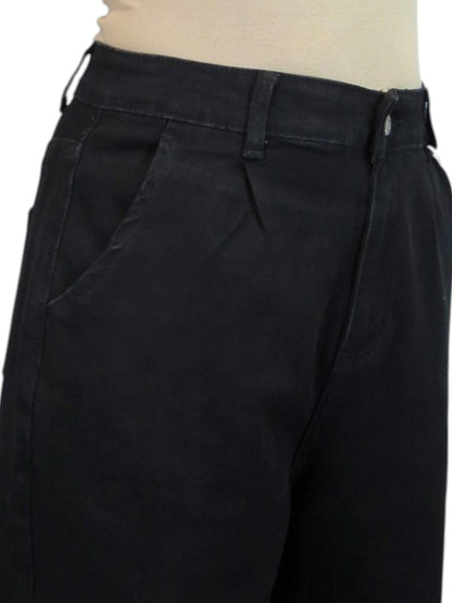 Womens Denim Balloon Barrel Leg Jeans Black