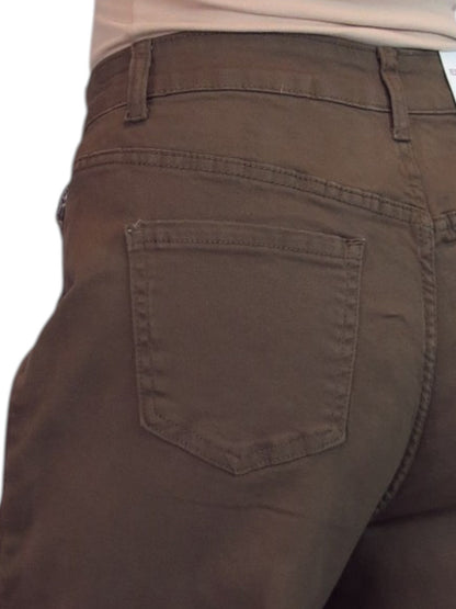 Womens Denim Balloon Barrel Leg Jeans Brown