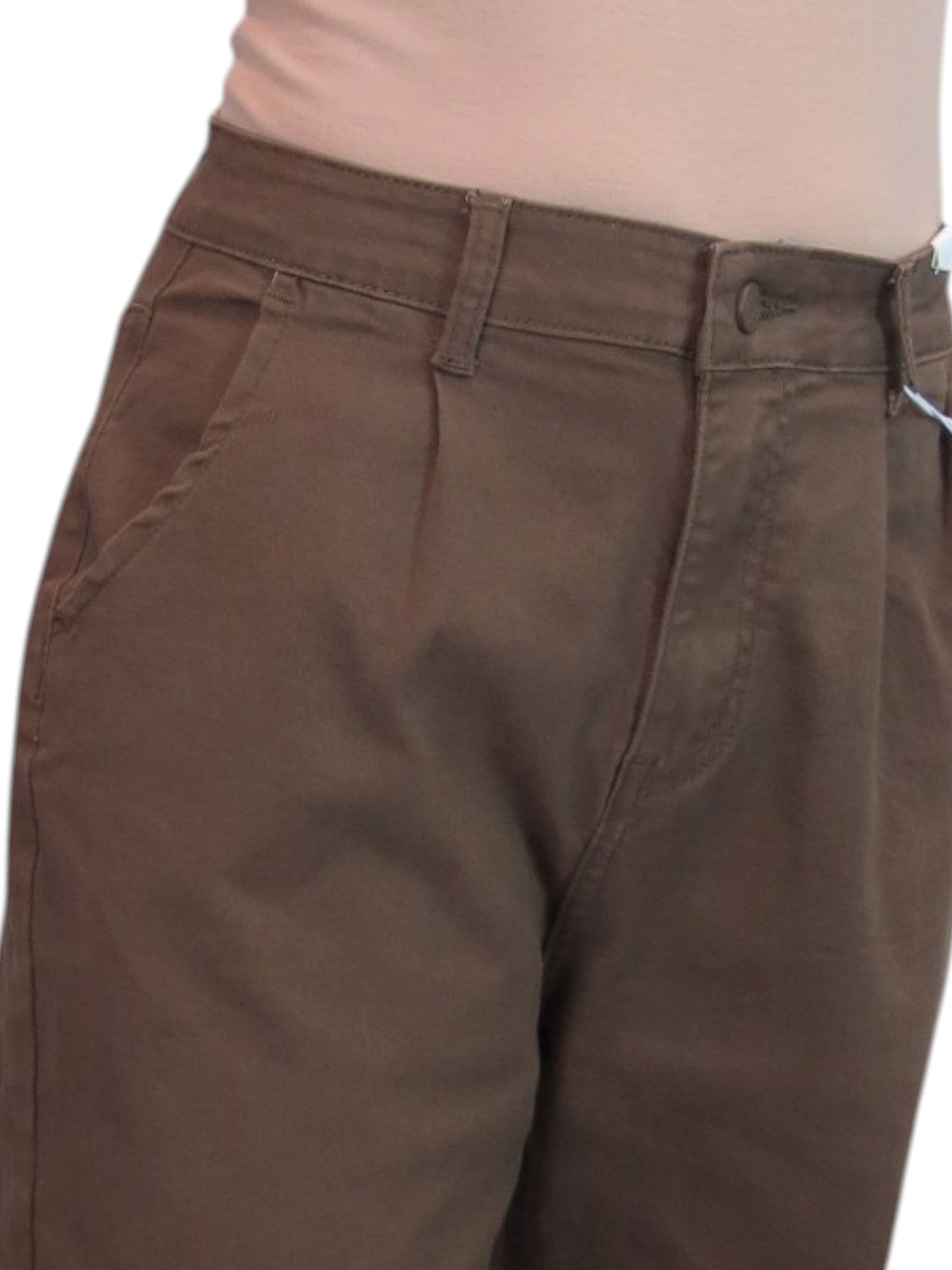 Womens Denim Balloon Barrel Leg Jeans Brown