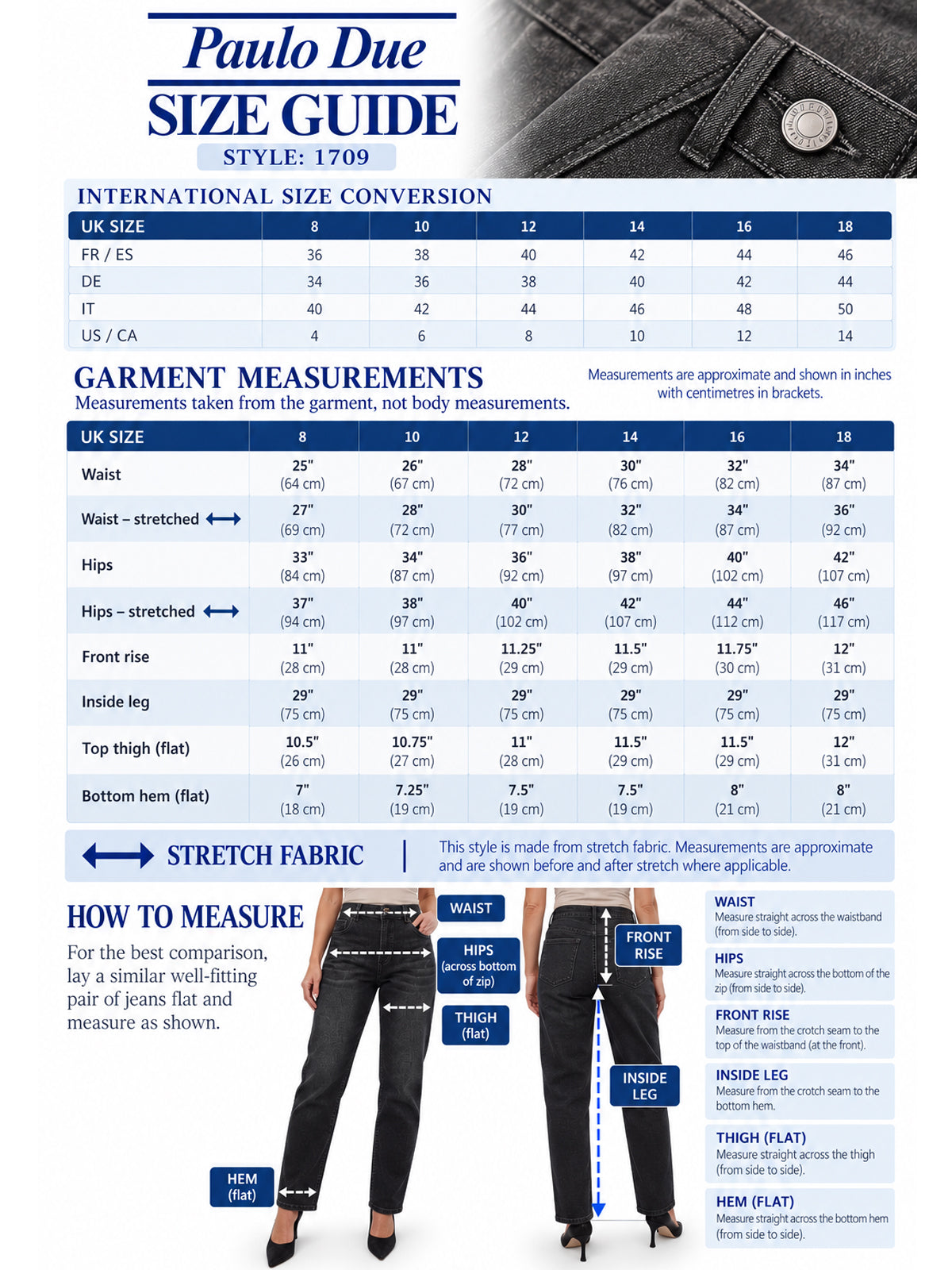 Womens High Waist Stretch Denim Straight Leg Jeans Blue