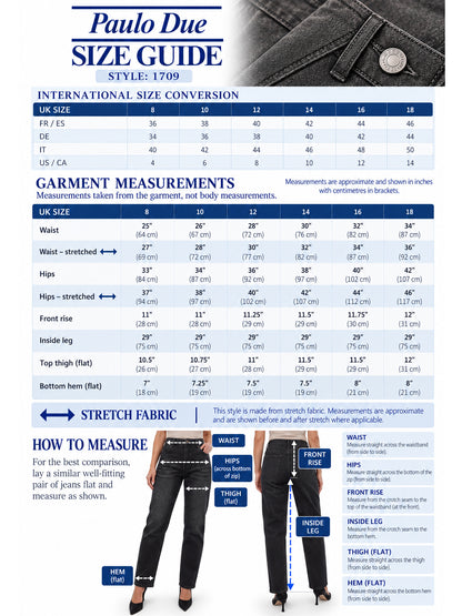 Womens High Waist Stretch Denim Straight Leg Jeans Black