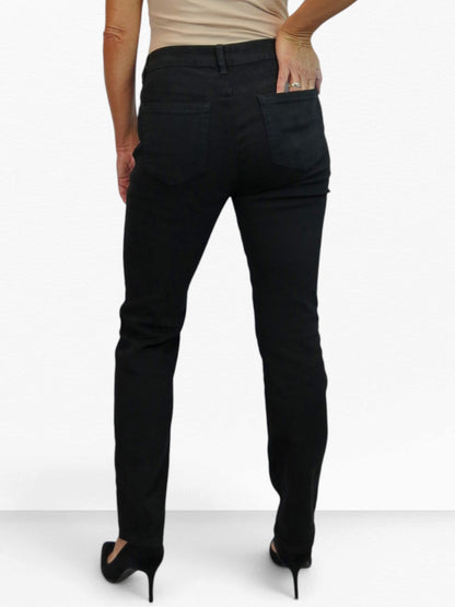 Womens High Waist Soft Stretch Slim Leg Jeans Black