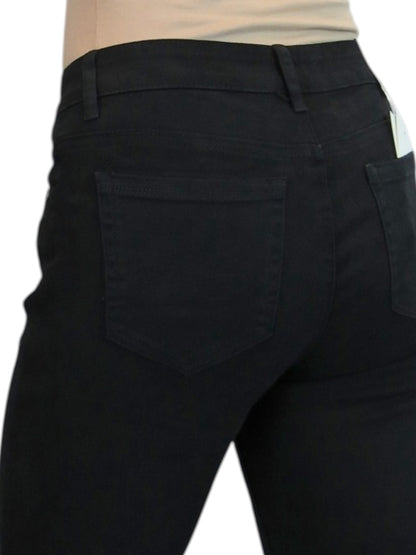Womens High Waist Soft Stretch Slim Leg Jeans Black