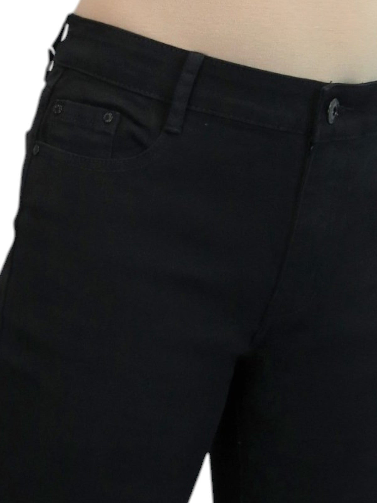 Womens High Waist Soft Stretch Slim Leg Jeans Black