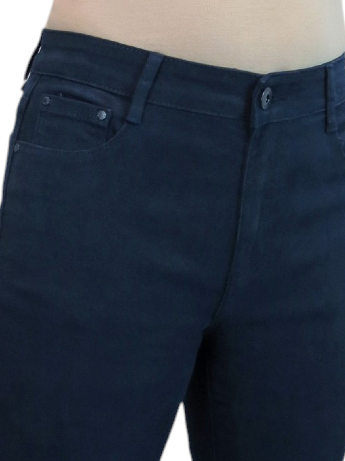 Womens High Waist Soft Stretch Slim Leg Jeans Navy Blue