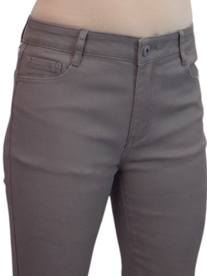 Womens High Waist Soft Stretch Slim Leg Jeans Brown