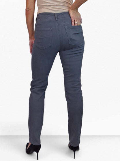 Womens High Waist Soft Stretch Slim Leg Jeans Grey