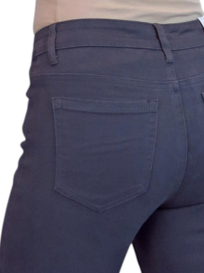 Womens High Waist Soft Stretch Slim Leg Jeans Grey