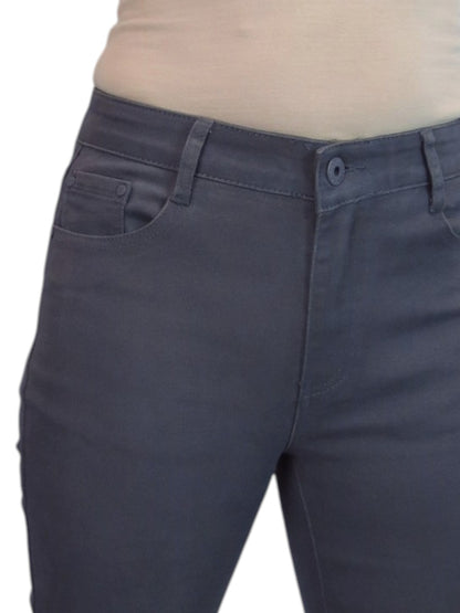 Womens High Waist Soft Stretch Slim Leg Jeans Grey