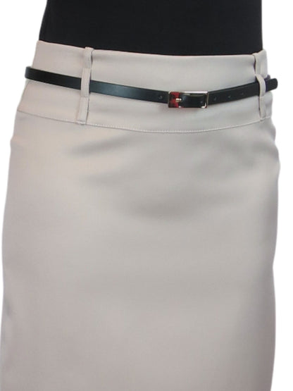 Satin Pencil Skirt Beige