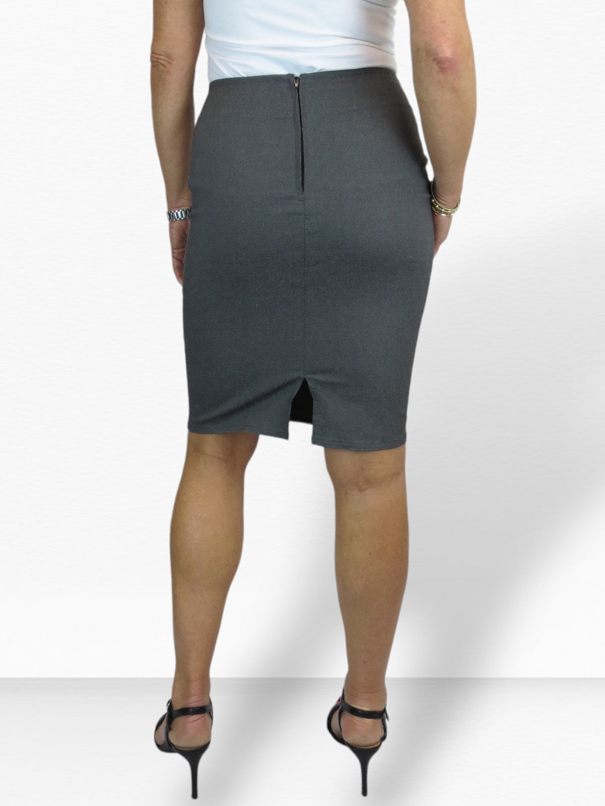 Stretch Bodycon Pencil Skirt Grey