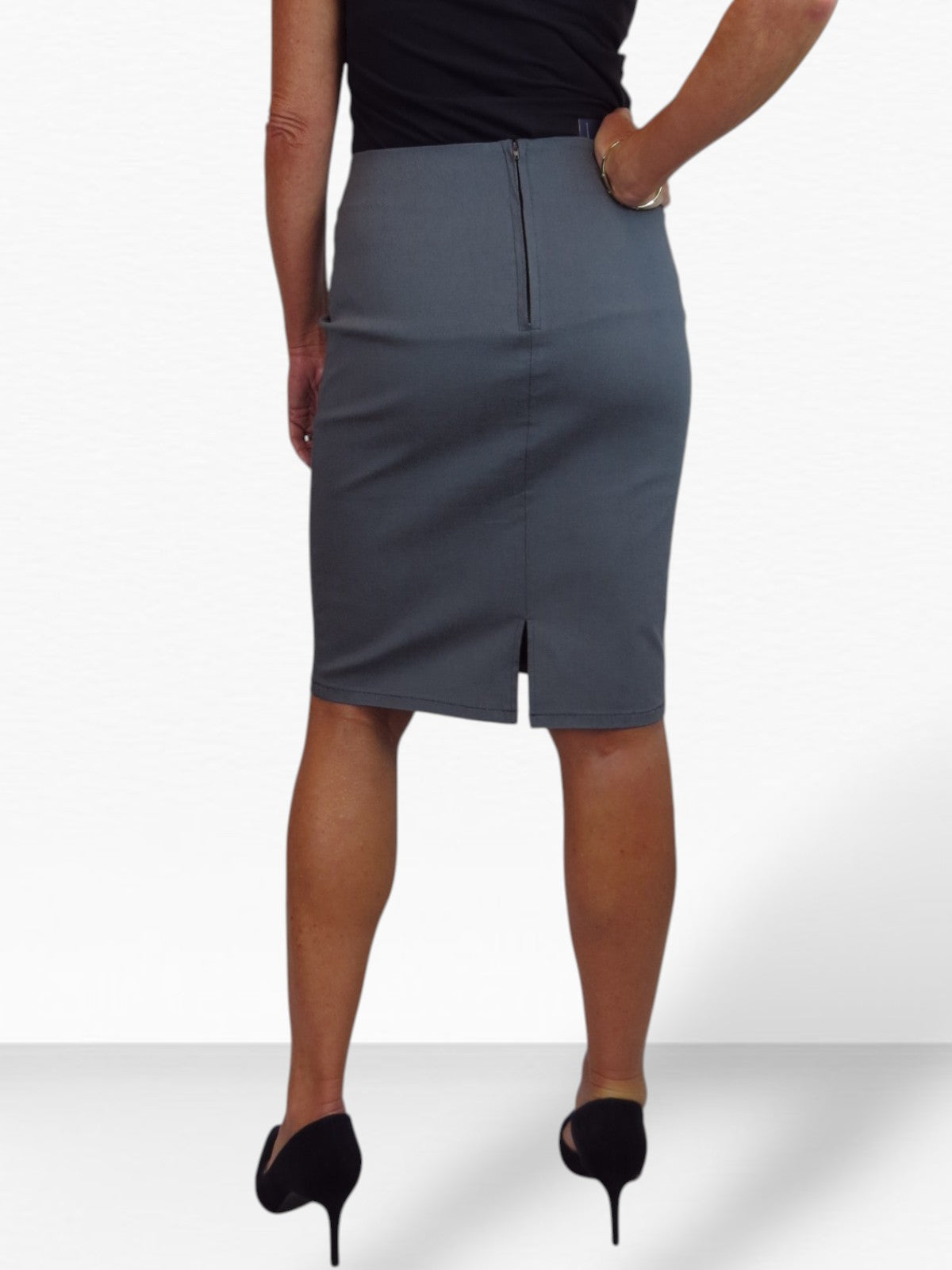 Stretch Bodycon Pencil Skirt Grey
