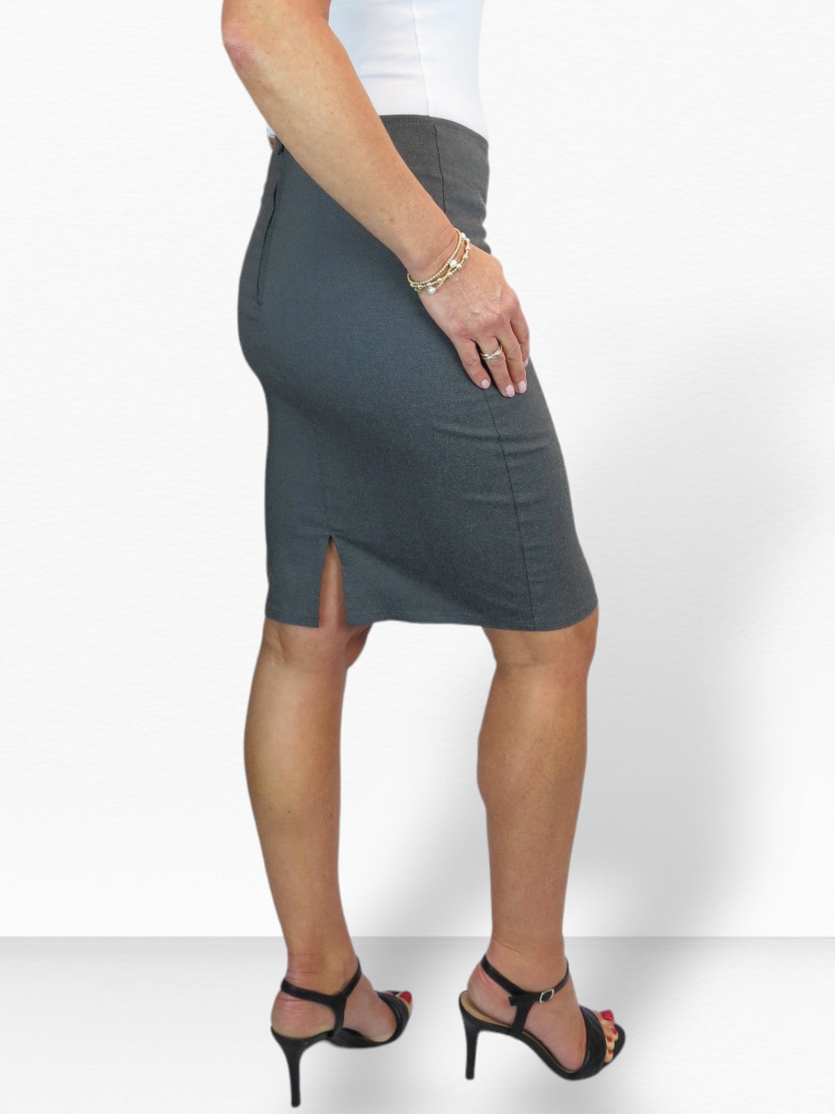 Stretch Bodycon Pencil Skirt Grey