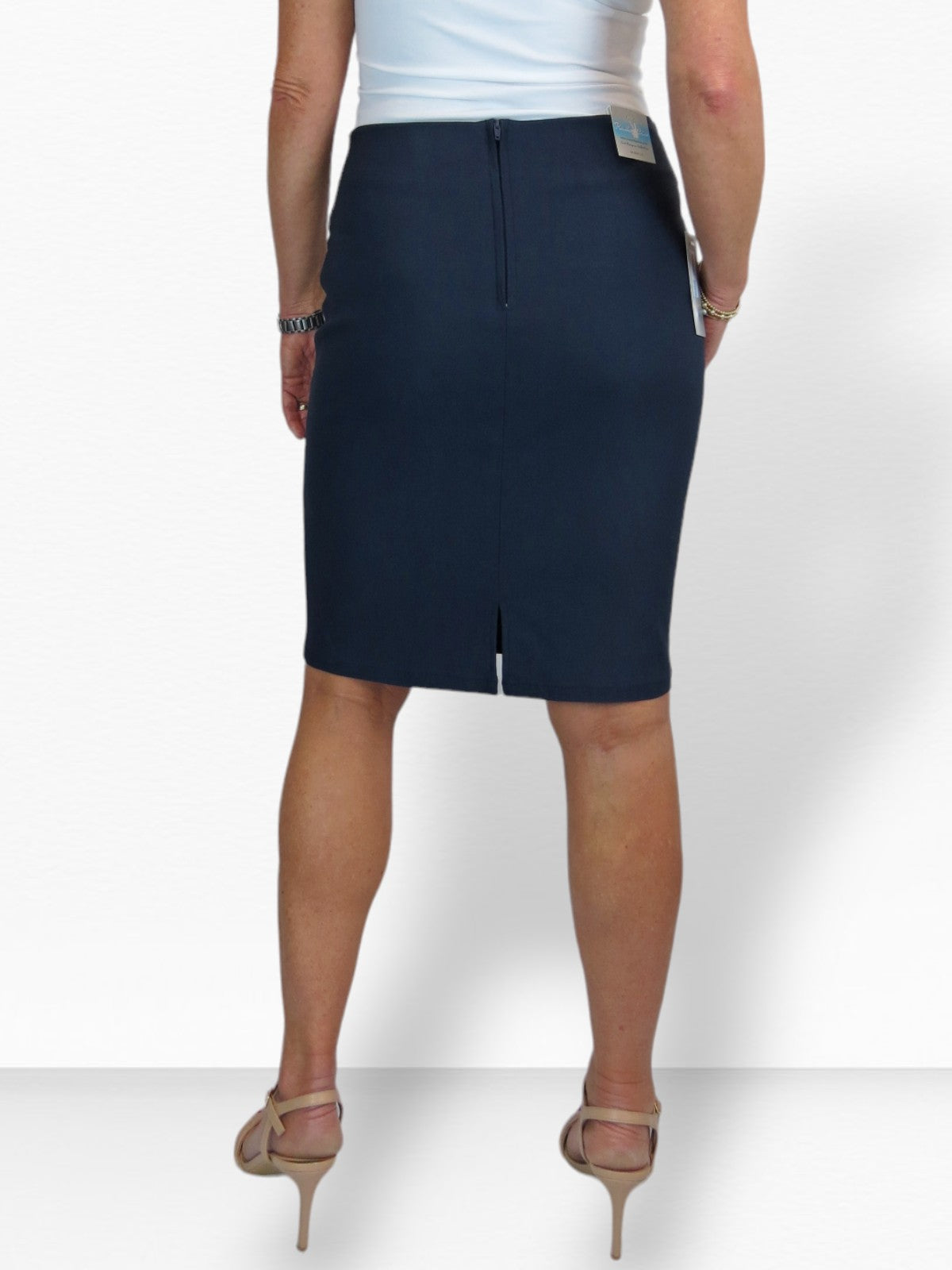 Stretch Bodycon Pencil Skirt Navy Blue