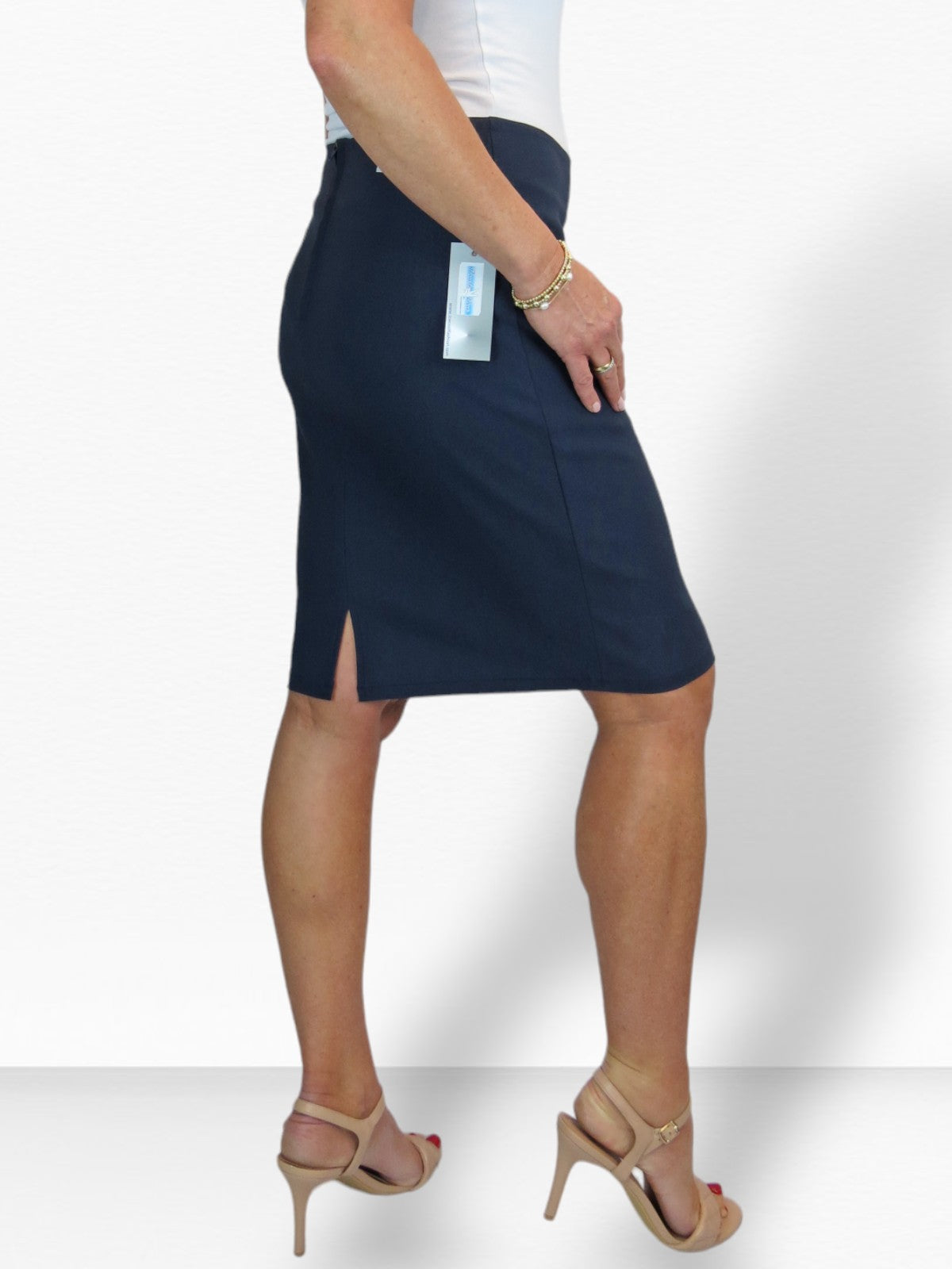 Stretch Bodycon Pencil Skirt Navy Blue