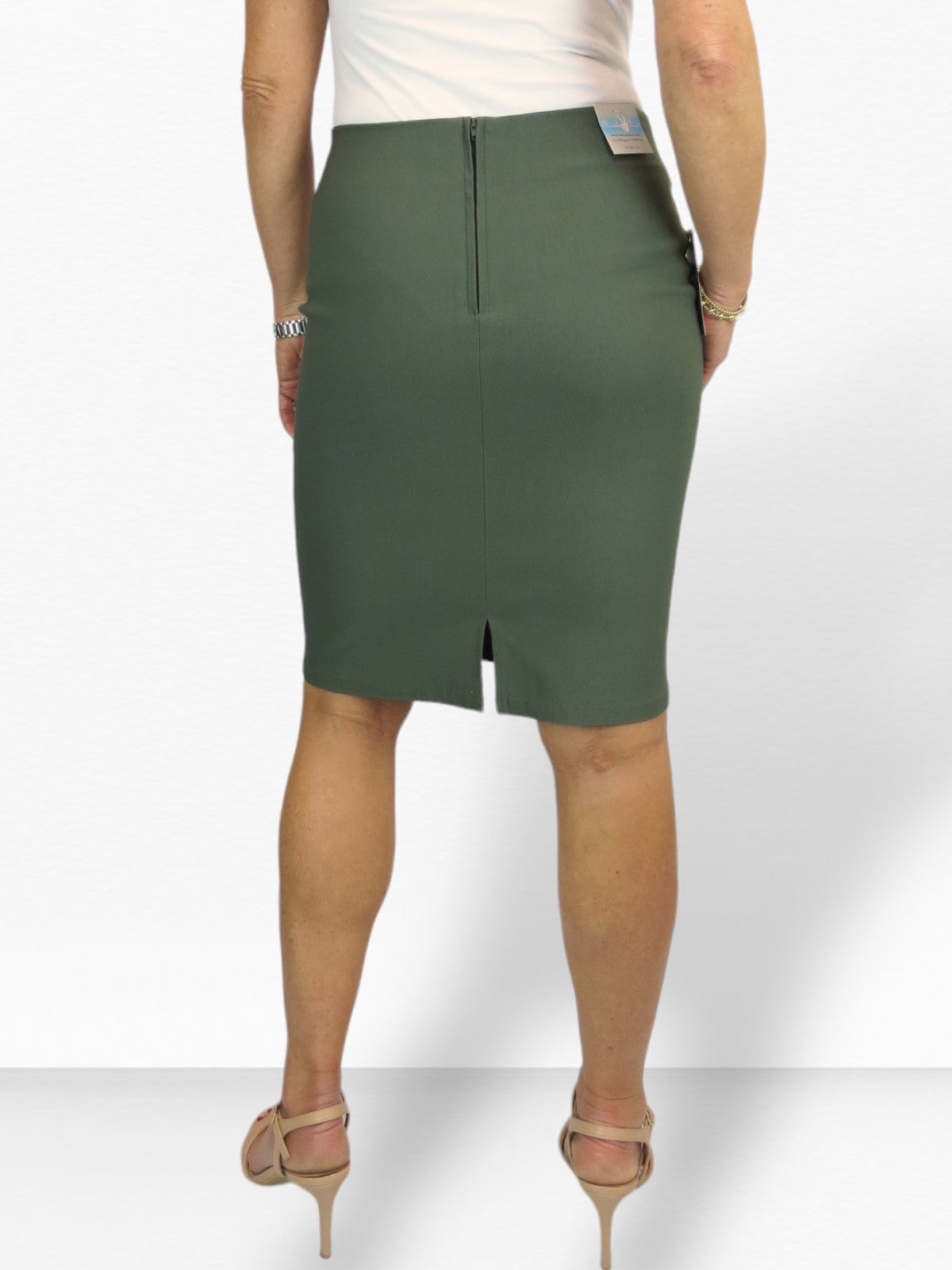 Stretch Bodycon Pencil Skirt Deep Khaki