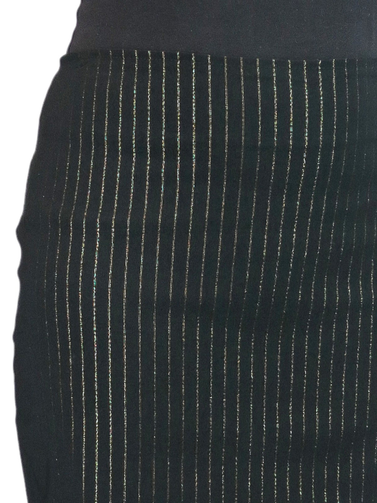 Stretch Bodycon Pencil Skirt Black With Gold Pinstripe