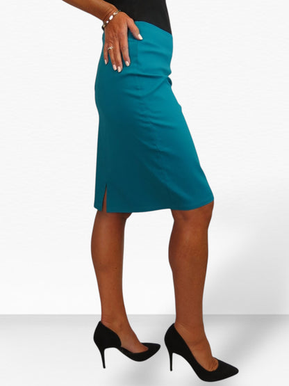 Stretch Bodycon Pencil Skirt Teal Green