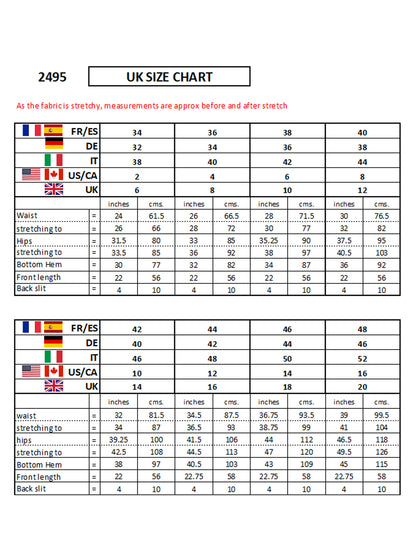 Stretch Bodycon Pencil Skirt Black With Gold Pinstripe