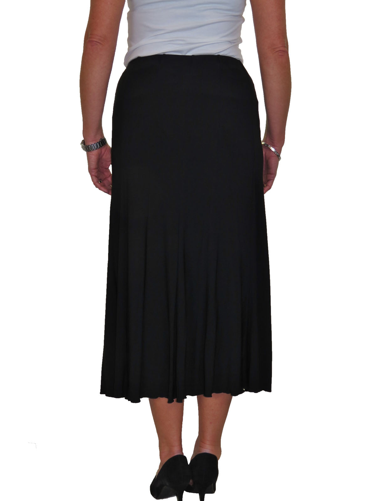 Smart Midi Maxi Panel Fishtail Lined Skirt Black
