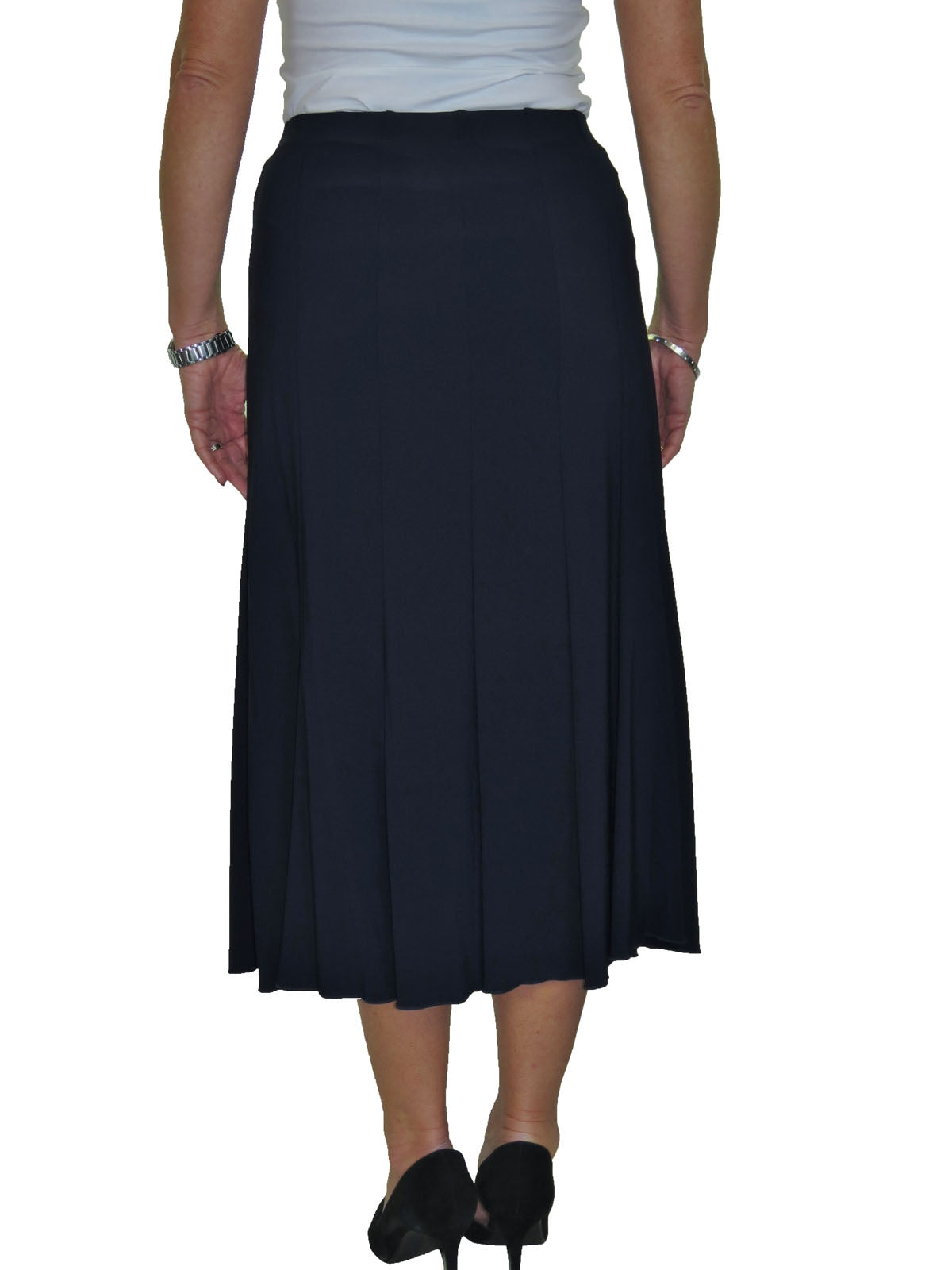 Smart Midi Maxi Panel Fishtail Lined Skirt Navy Blue