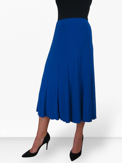 Midi Maxi Panel Fishtail Lined Skirt Royal Blue