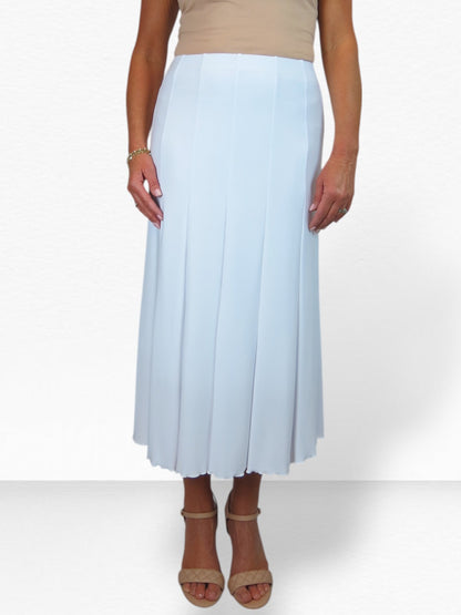 Smart Midi Maxi Panel Fishtail Lined Skirt White