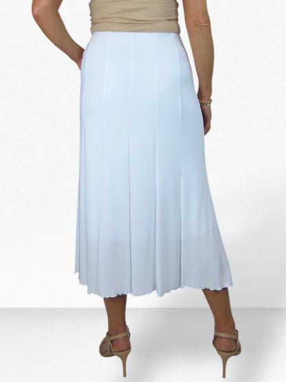 Smart Midi Maxi Panel Fishtail Lined Skirt White