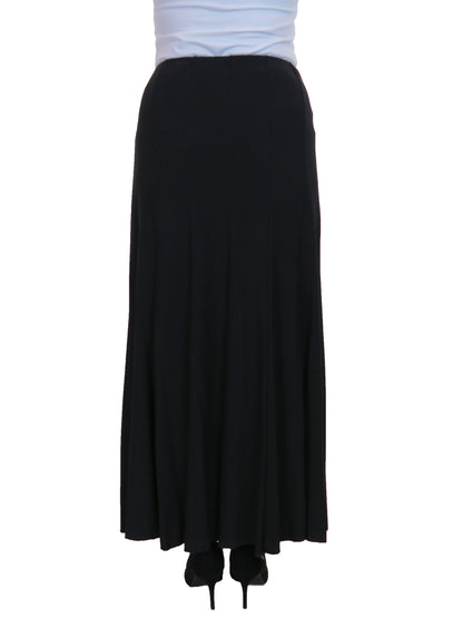Smart Lined Stretch Long Maxi Skirt Black