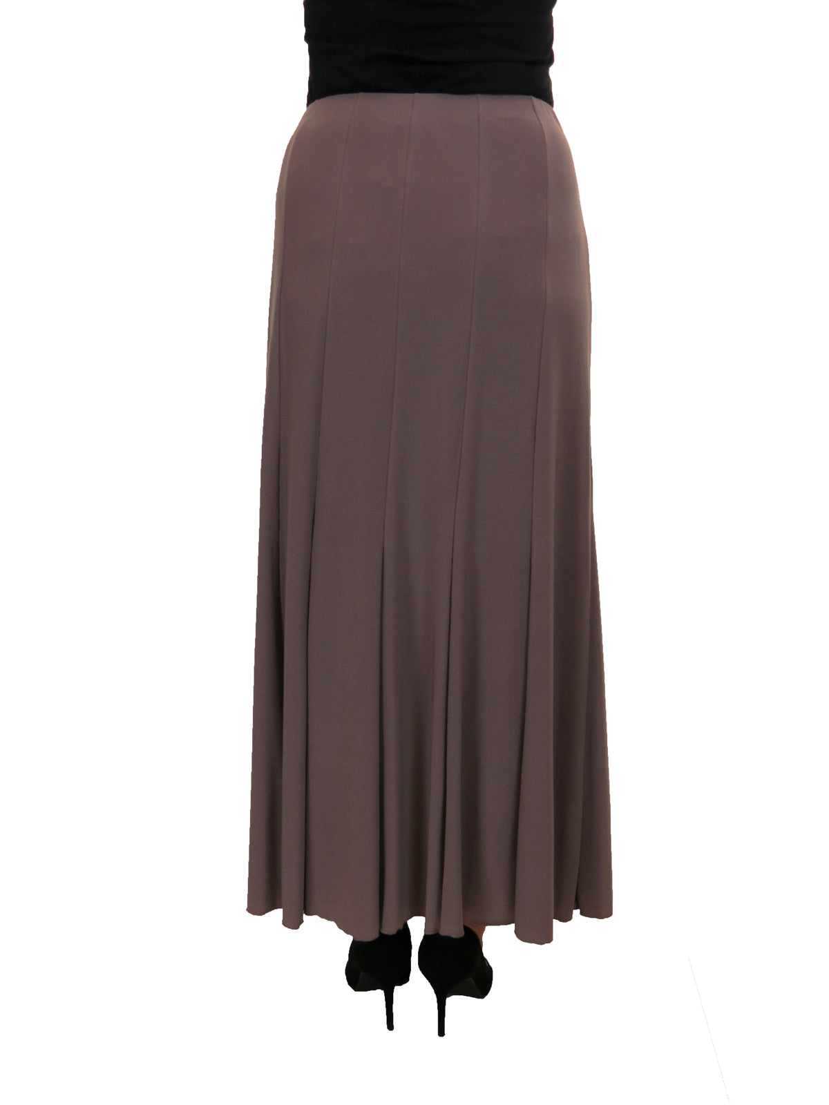 Fully Lined Stretch Long Maxi Skirt Taupe