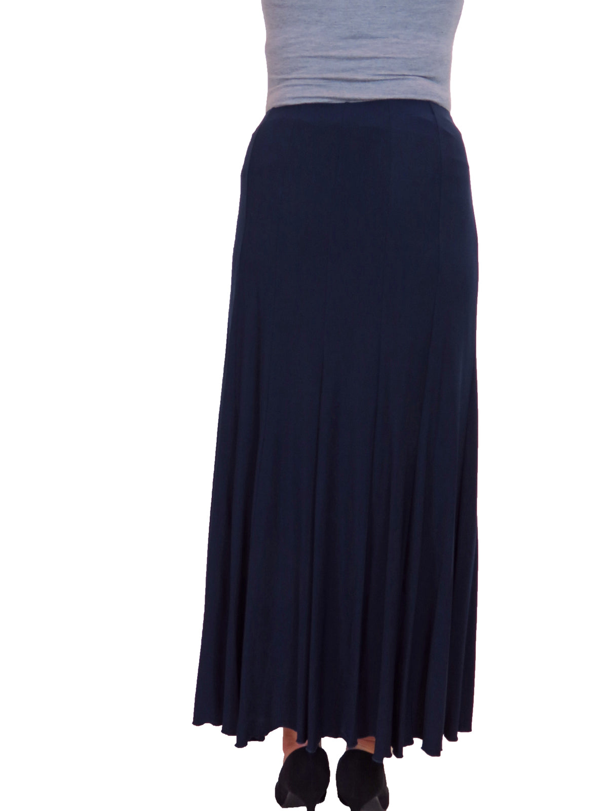 Smart Lined Stretch Long Maxi Skirt Navy Blue