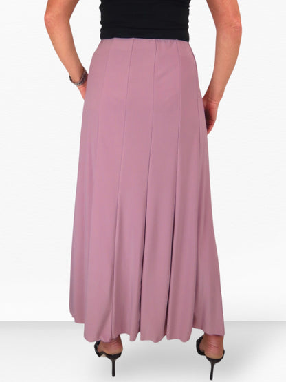 Fully Lined Stretch Long Maxi Skirt Dusty Pink