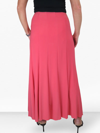 Fully Lined Stretch Long Maxi Skirt Coral