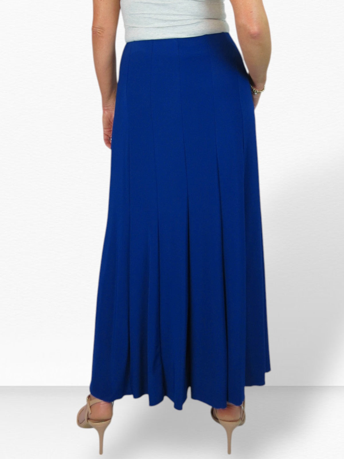 Smart Lined Stretch Long Maxi Skirt Royal Blue