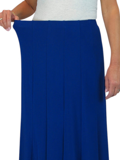 Smart Lined Stretch Long Maxi Skirt Royal Blue