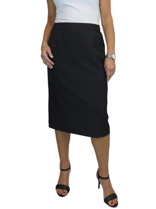Women's Smart Elasticated Waist Pencil Skirt Black