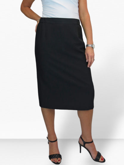 Women's Smart Elasticated Waist Pencil Skirt Black