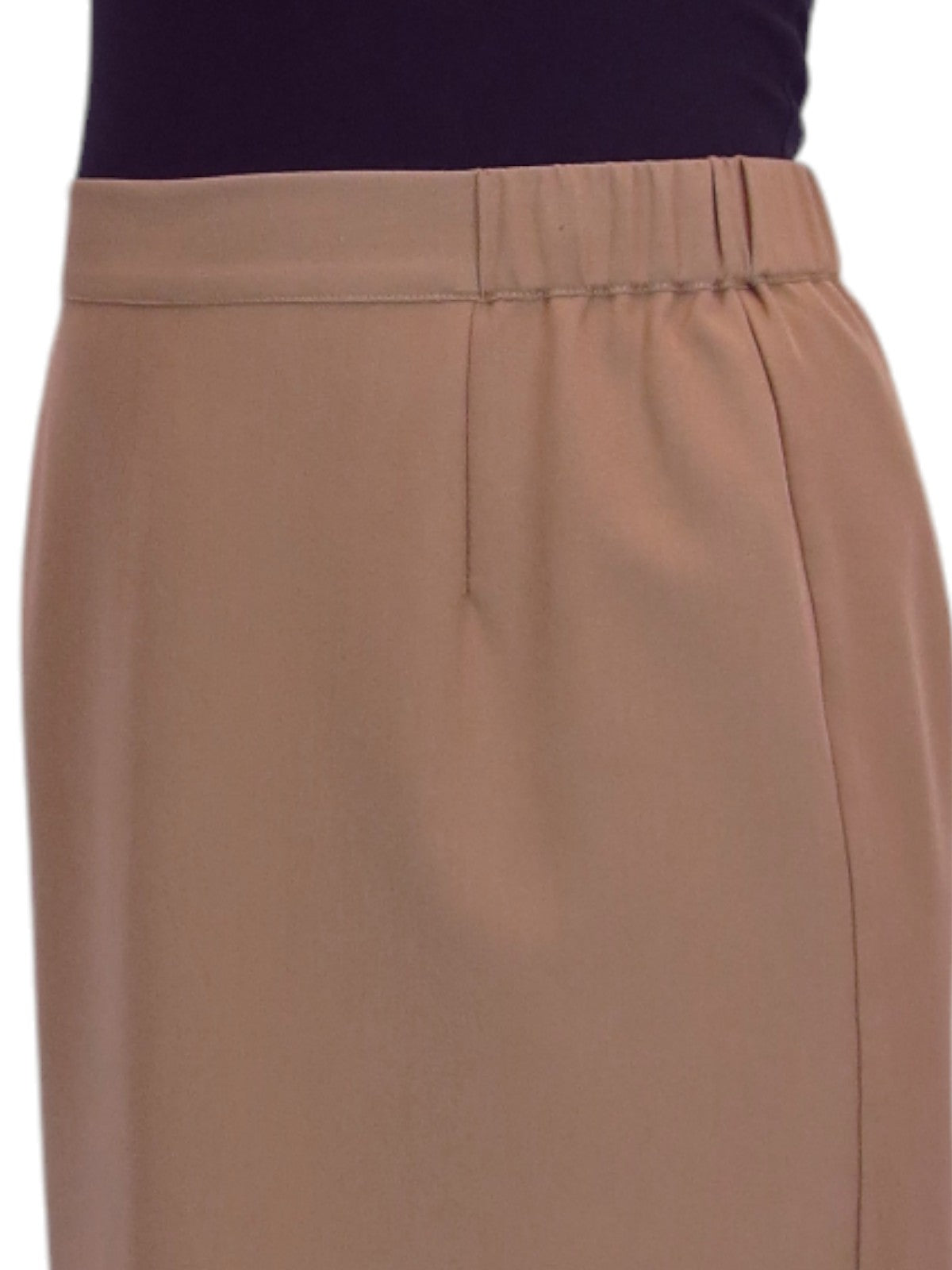 Women's Smart Elasticated Waist Pencil Skirt Tan