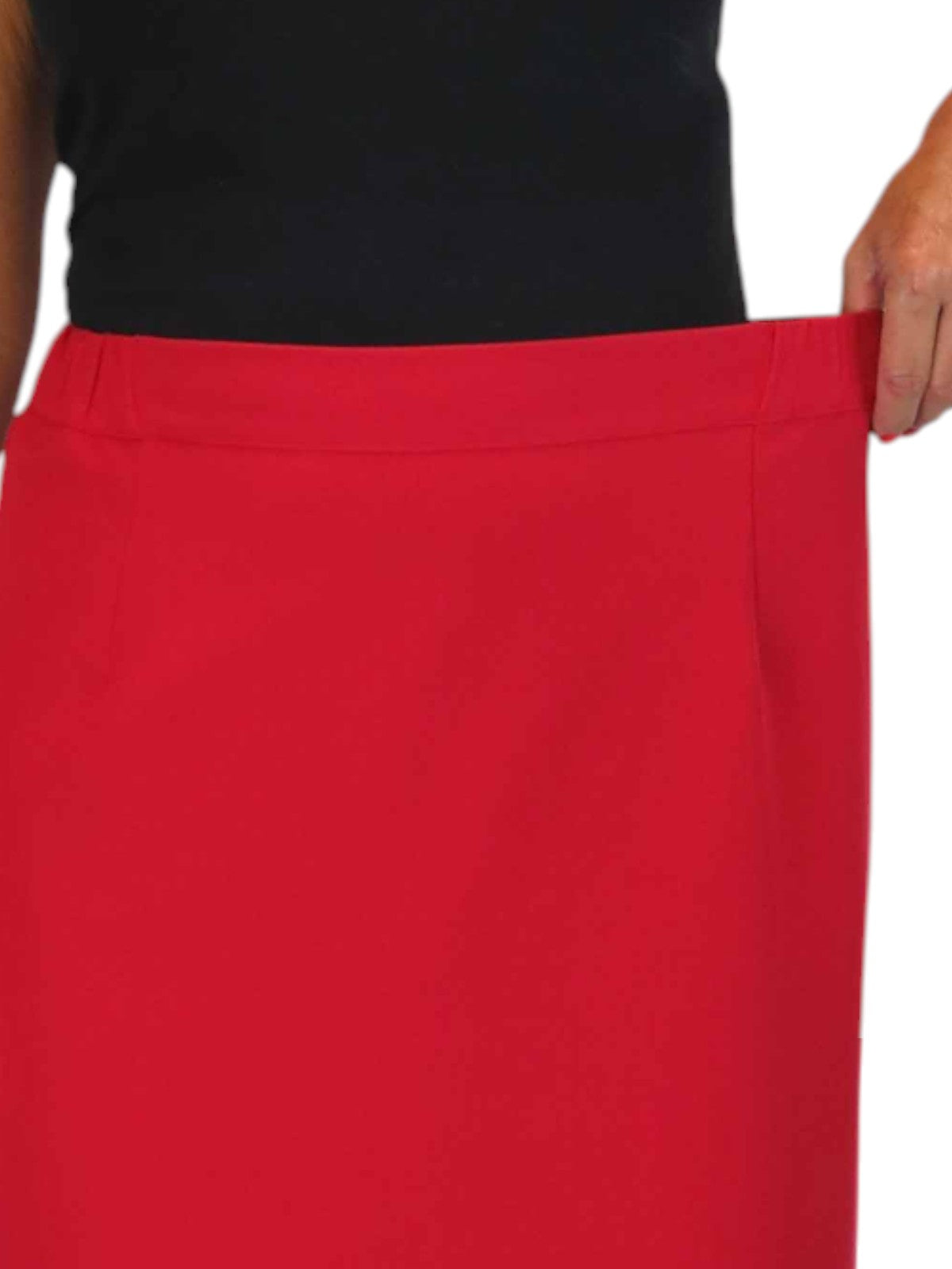 Women's Smart Elasticated Waist Pencil Skirt Red