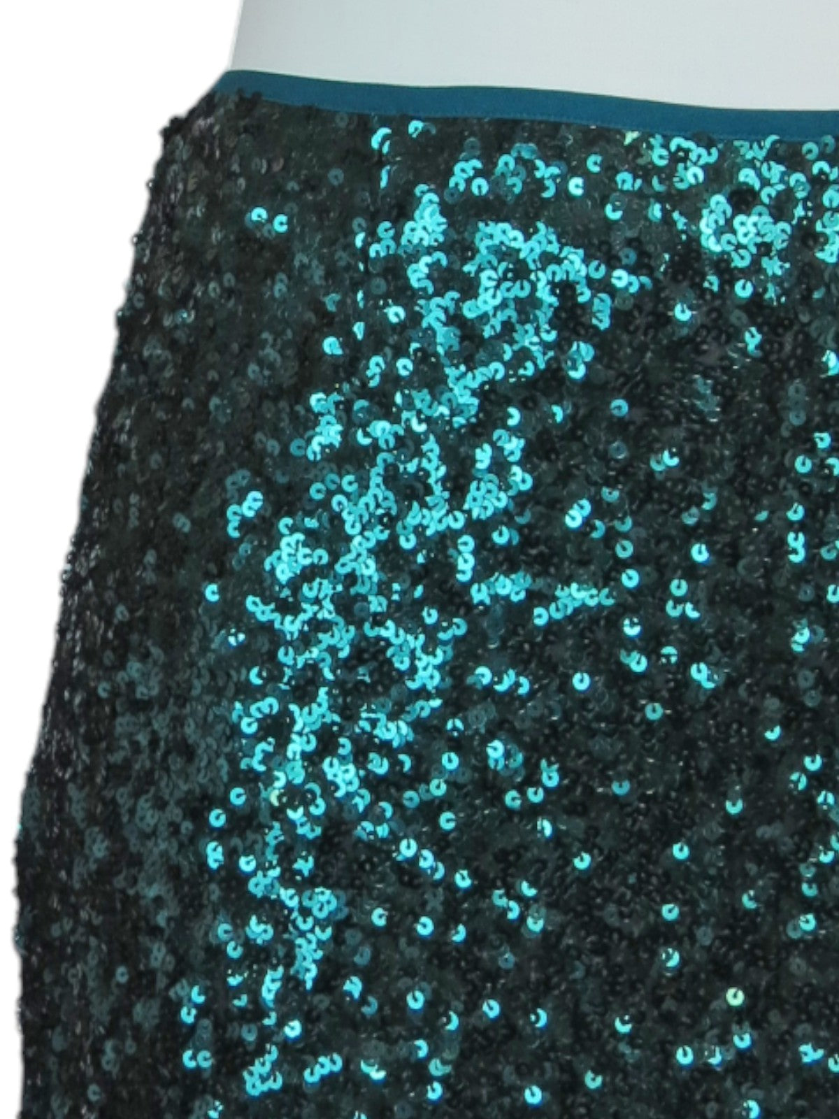 Womens Stretch Sequin Mini Skirt Dark Green