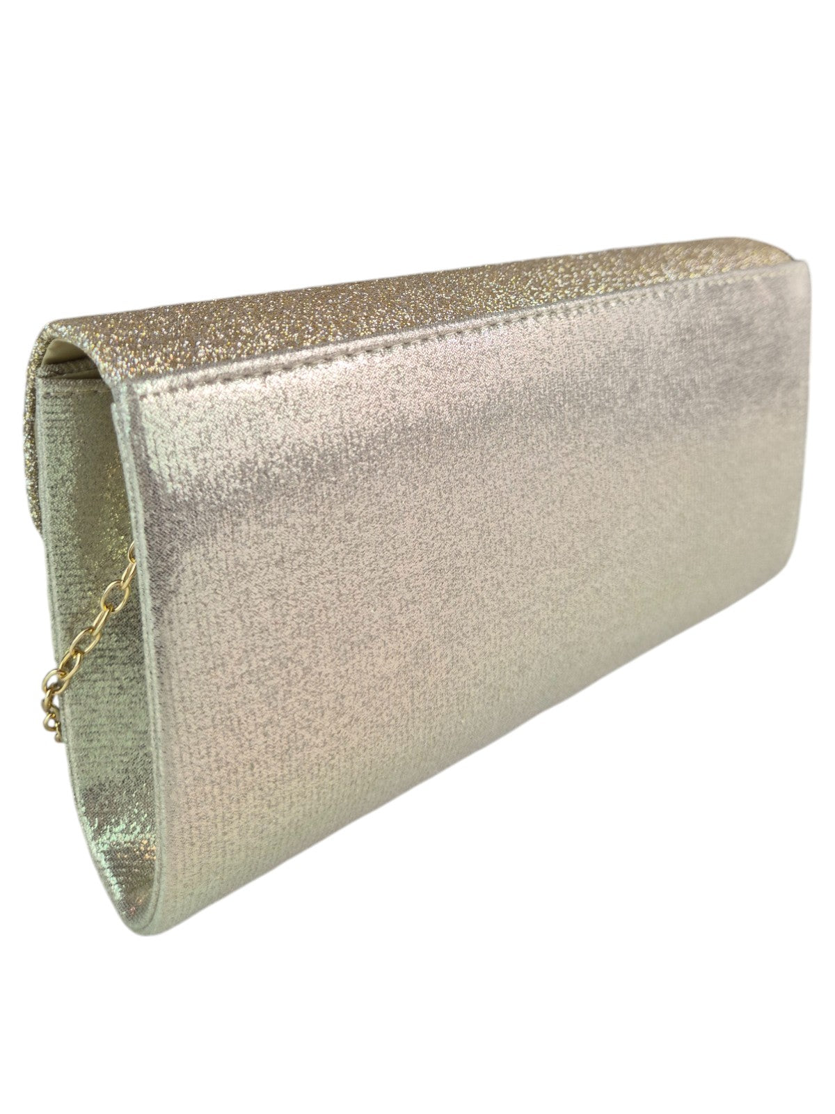 Envelope Glitter Tube Clutch Bag Gold