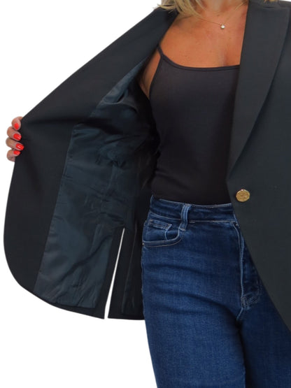 Longline Sleeveless Smart Waistcoat Black
