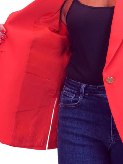 Longline Sleeveless Smart Waistcoat Deep Coral